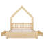 Lit plateforme charmant avec garde-corps et deux tiroirs de rangement, rangement pratique et familial-988602742