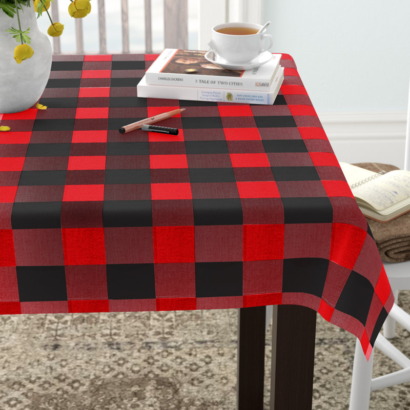 Wolsingham Gingham 100% Cotton Square Tablecloth, 52" L x 52" W, Red