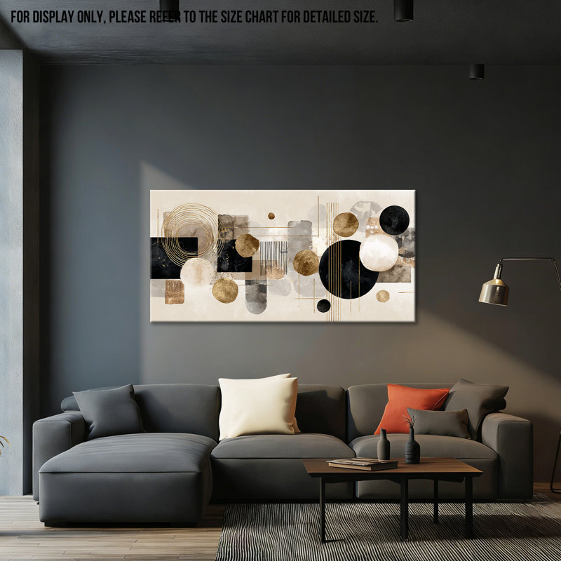 GUTATTY Abstract Canvas Wall Art, Large Minimalist Canvas Wall Decor with Earth Tones, Black and Gold Prints, Rustic Charm Modern Artwork Painting for Living Room Bedroom Office, 30x60 inches