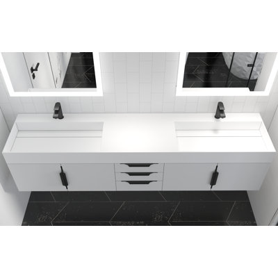 84" Amazon Double Bathroom Vanity with Top