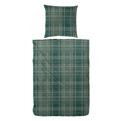 Telton Cotton Chequered Duvet Cover Set with Pillow Shams