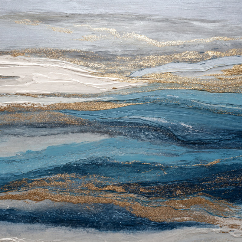 Toile tendue Golden Shoreline, H 20 po x l 20 po x P 1,5 po