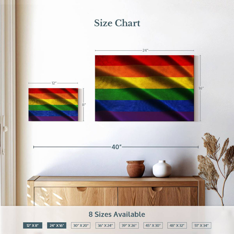 Drapeau LGBT, H 16 po x l 24 po