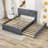 Wildo Linen Upholstered Platform Bed with Trundle And Headboard-874361543-874361542