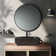 28 In. W X 19 In. D X 16 In. H Bathroom Vanity In Black With Sink And Black Solid Surface Top And Mirror