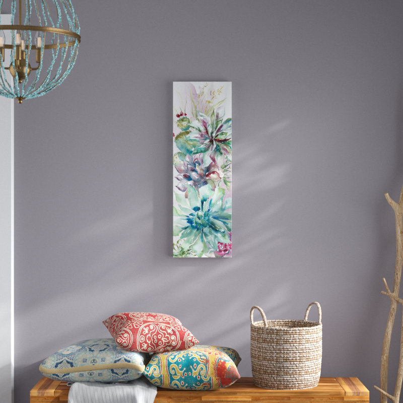 " Succulent Garden II " by Tre Sorelle Studios, 36" H x 12" W x 1.5" D