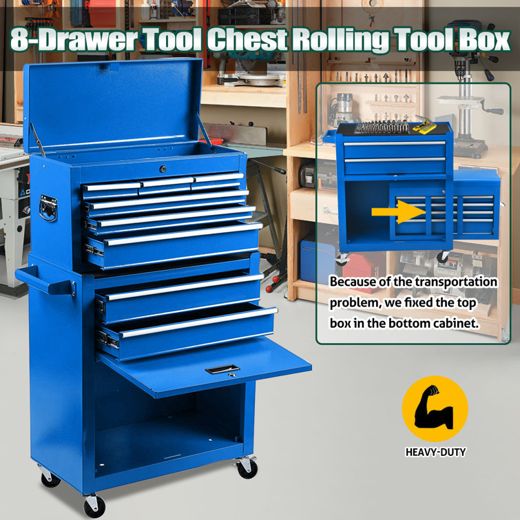 8-Drawer Tool Chest High Capacity Rolling Tool Chest with Wheels