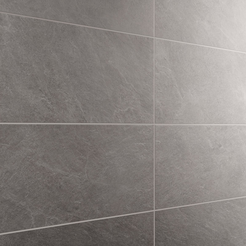 Monolithe 11,81 po X 23,62 po Carreau de plancher et de mur en porcelaine matte (13,55 pieds carrés / caisse), Gris ardoise