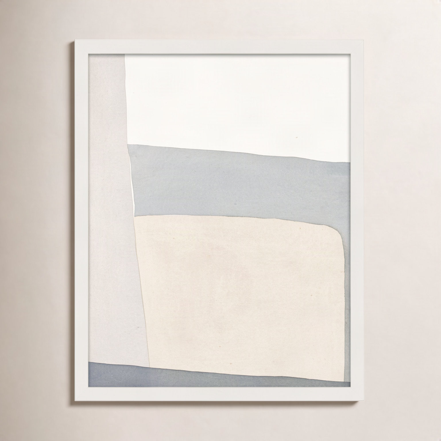 Simple Grey Painting by Julia Balfour, 25" H x 20" W x 1.25" D, White Framed Paper