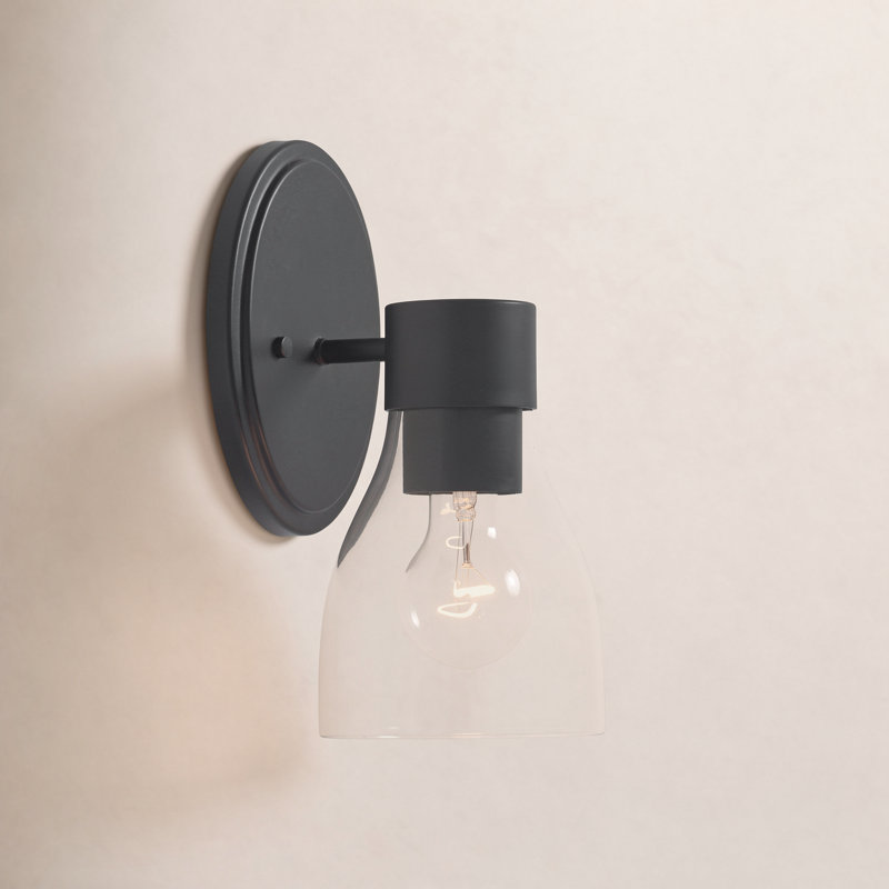 Jessa 1-Light Dimmable Wall Sconce, Satin Black