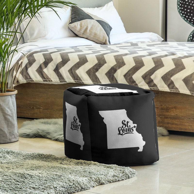 Upholstered Ottoman, Black