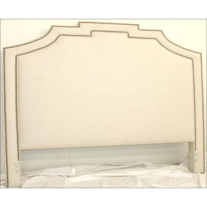Leather Headboard, Galaxy Light Blue, Natural, Pewter