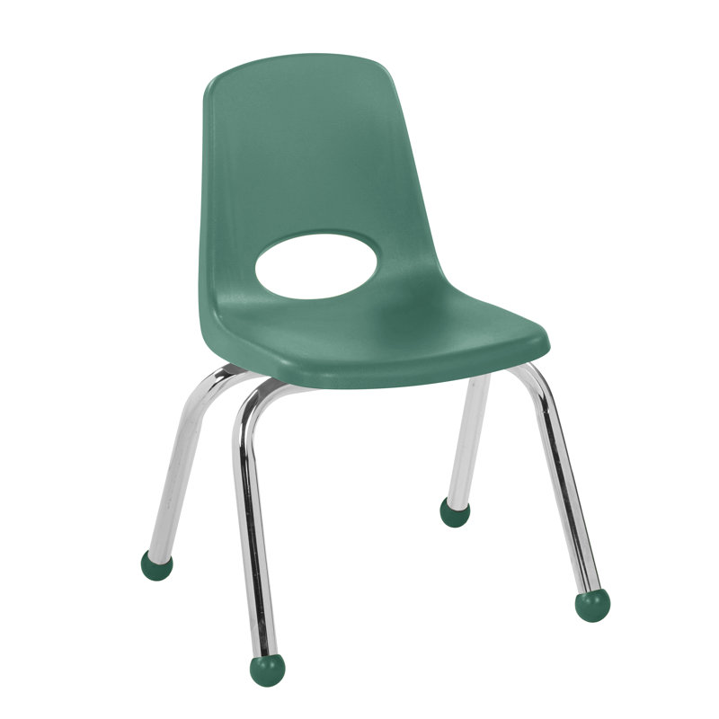 Chaise empilable 12 pouces avec patins à billes, 96 pièces / palette , Vert, 12", 96