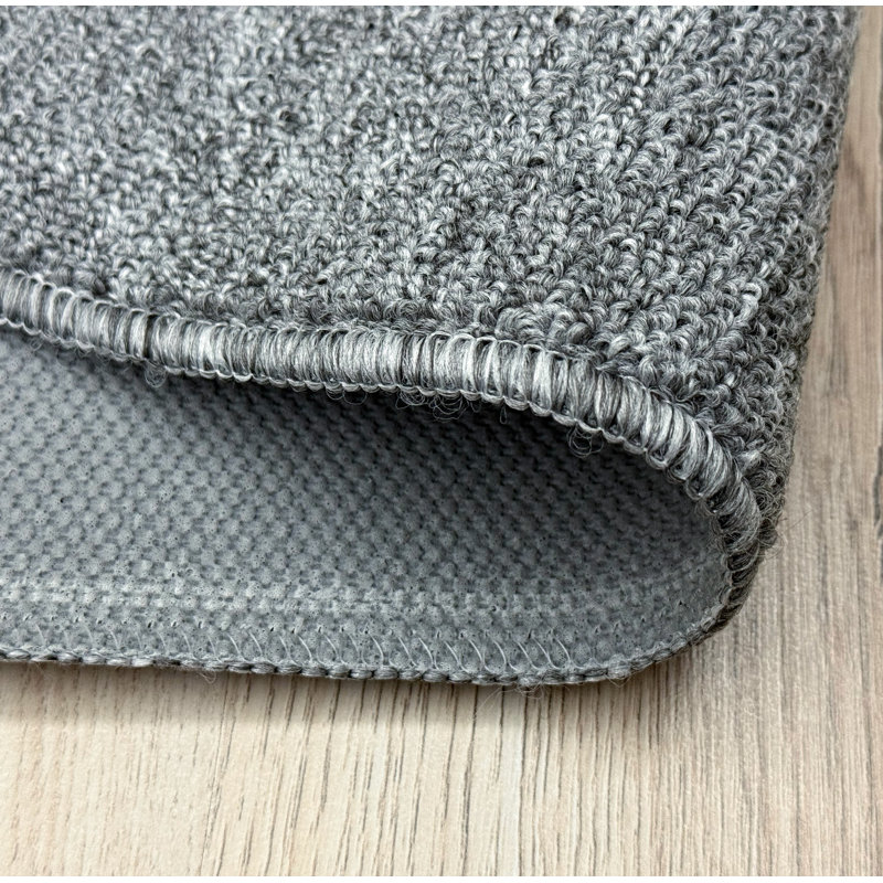 Tapis d'escalier antidérapant lavable à la machine, Gris, Rectangle 2 pi 2 po x 7 po
