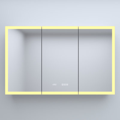 Armoire à pharmacie moderne en aluminium avec affichage de l'heure moderne pour salles de bain