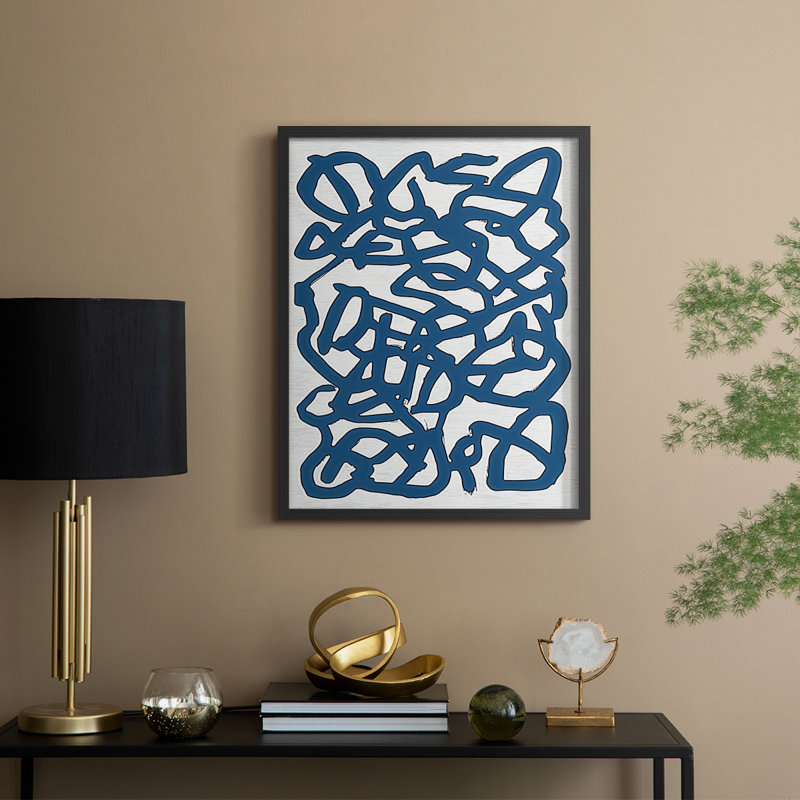 Abstrait, reproduction encadrée CL XXXVII - prêt à être accroché , H 10 po x l 8 po, Noir