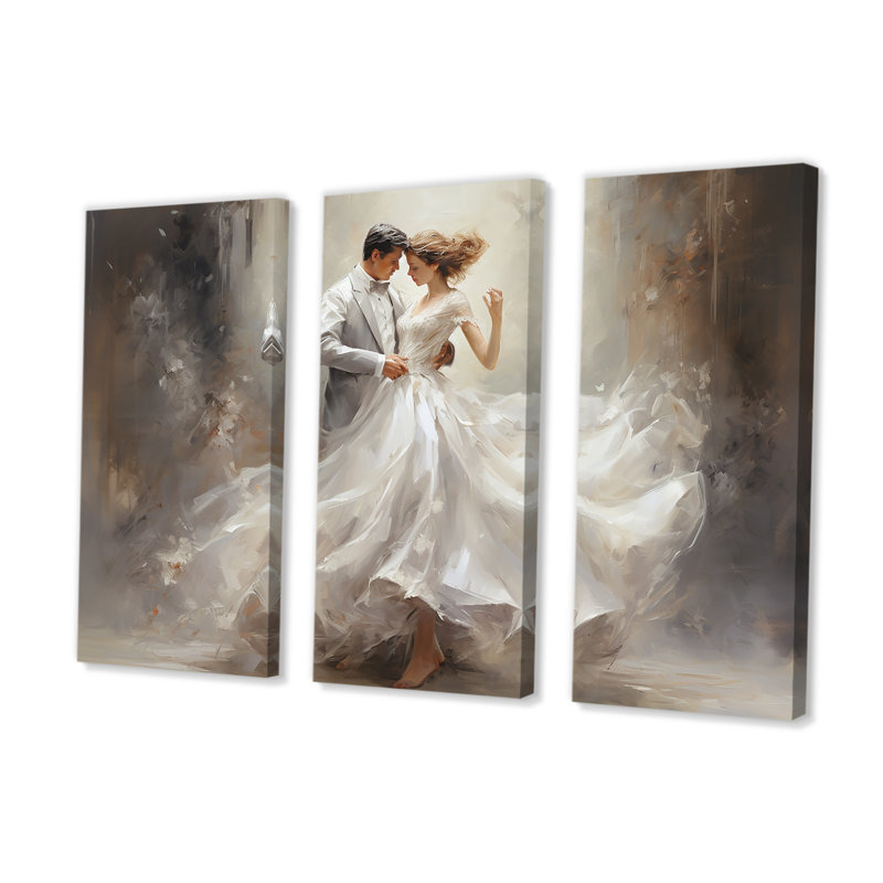 Danse valse en blanc I - ensemble d'art sur toile Dance, H 40 po x l 60 po