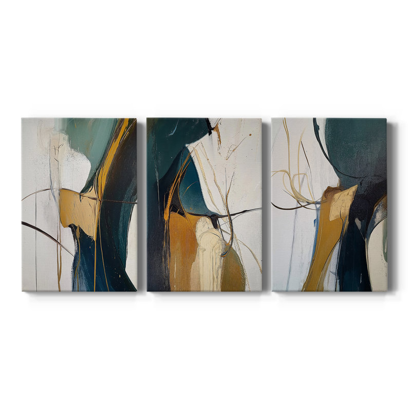 ABSTRACT Series DC XXXVII - Toile tendue sur mesure - 3 pièces, H 12 po x l 24 po