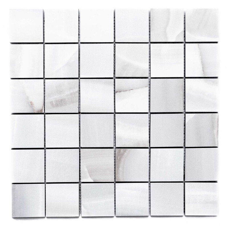 Amsterdam 12" x 12" Porcelain Grid Mosaic Wall & Floor Tile, Gris