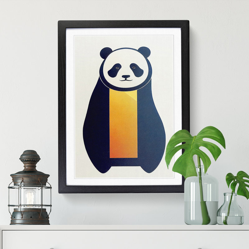 Panda Contemporary - Wall Art, 46cm H x 34cm W x 2cm D, Walnut