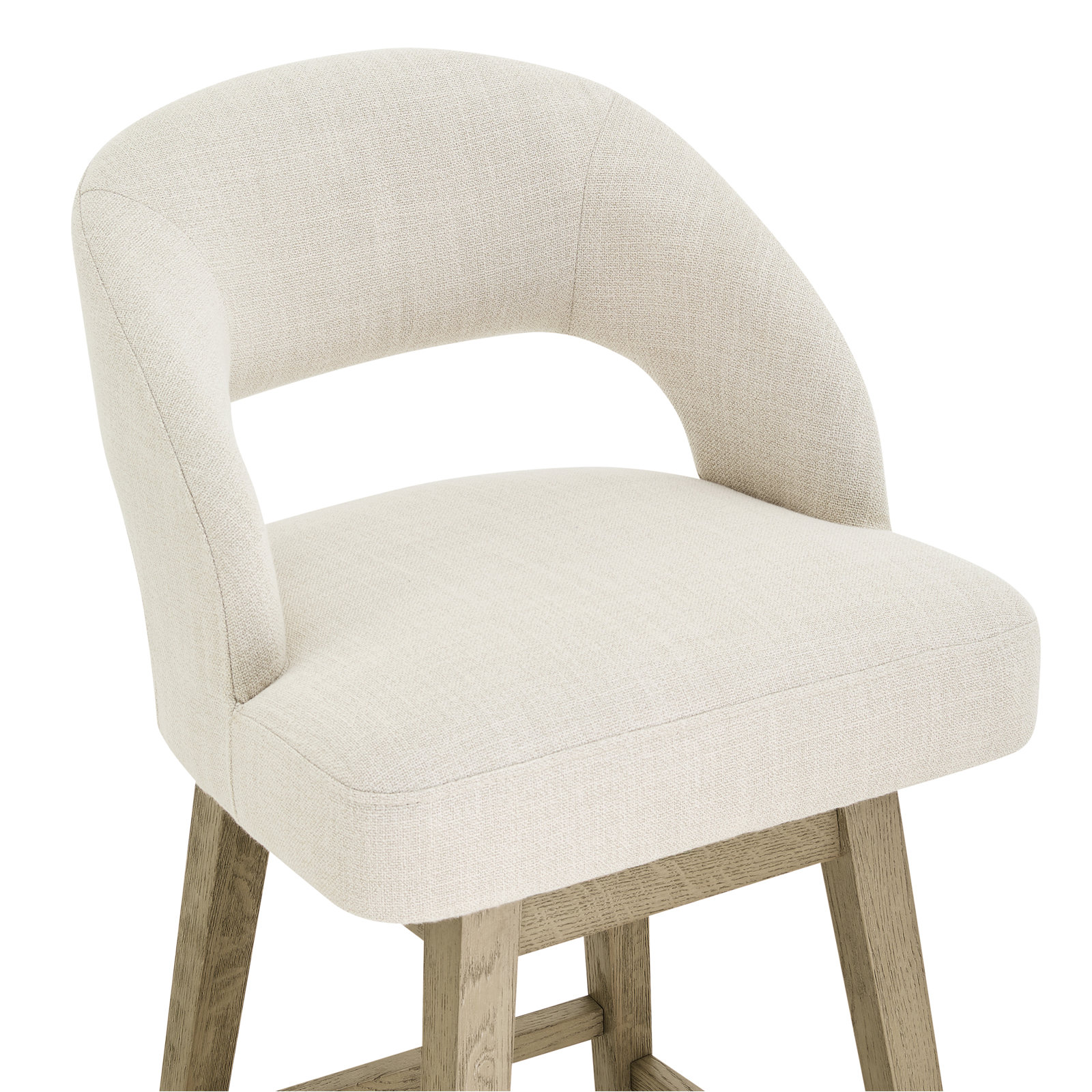 Neta 26" Bar Stool, Effie Linen Performance Linen