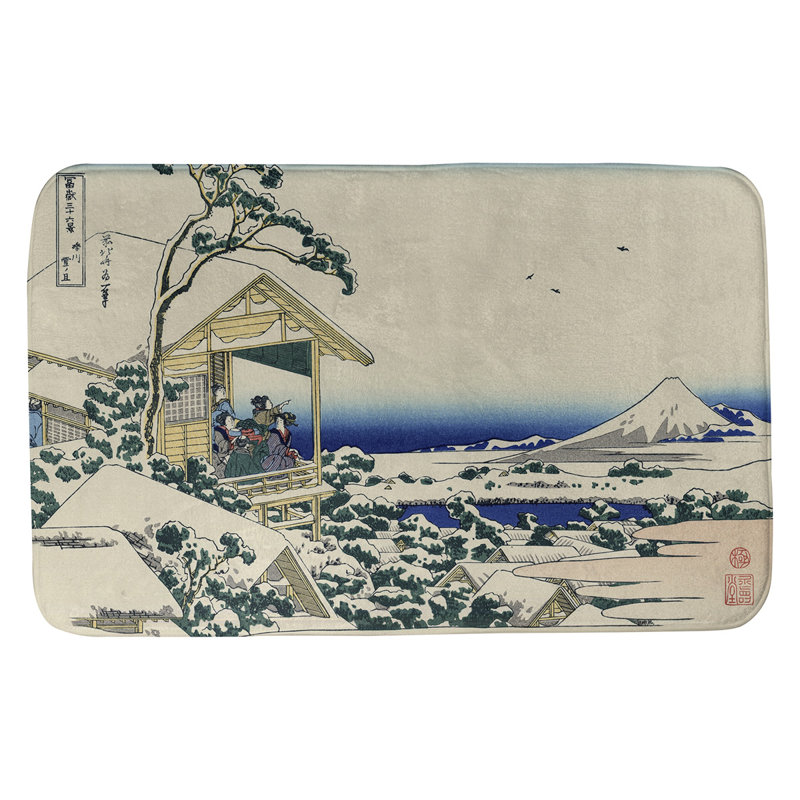 Tapis pour salle de bain à koishikawa Clair, l 17 po x L 24 po, Bleu / Vert