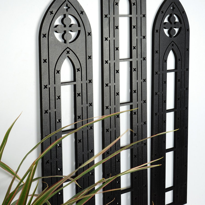Decorative Wooden Wall Accessory Set (3 Pieces), Black MDF, 20.9 x 4.3 inches (2 Pieces) & 26.0 x 4.3 inches (1 Piece) | Durable 100% MDF Construction | Perfect for Modern Home Decor, Stylish and Versatile Design
