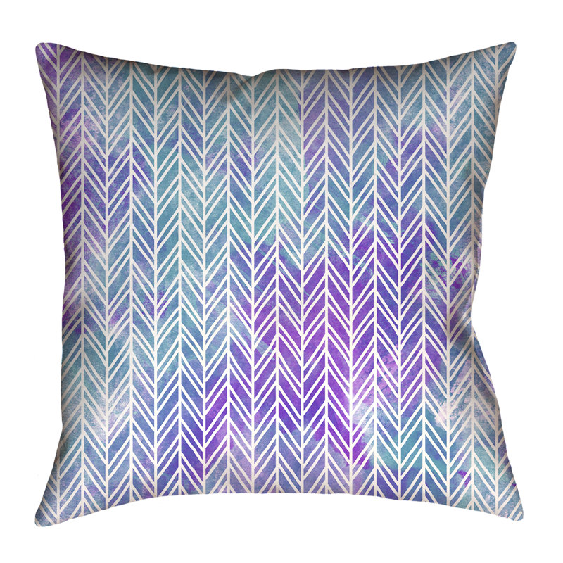 Katelyn Elizabeth Geometric Reversible Throw Pillow, 16" x 16", Blue/Purple