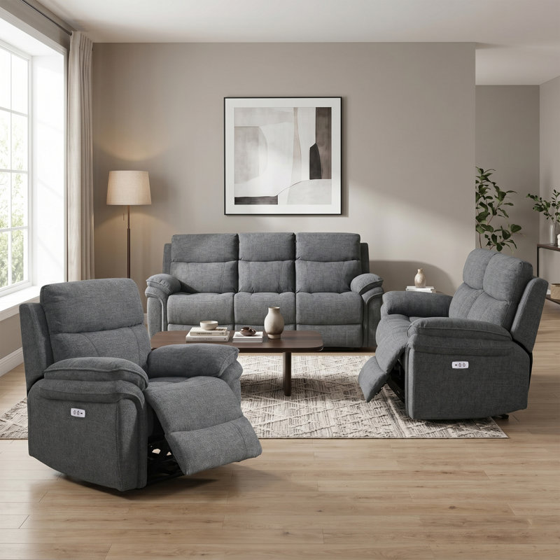 Coombs 106cm Wide Standard Recliner, Dark Grey