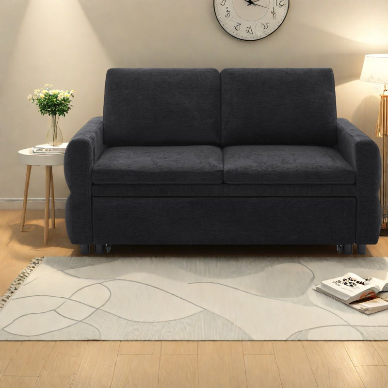 Canapés-lits convertibles, maison compacte moderne en chenille 62,75 pouces