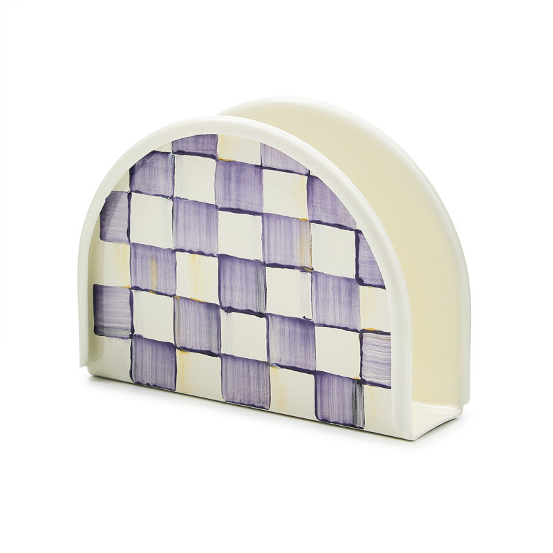 Violet Check Napkin Holder