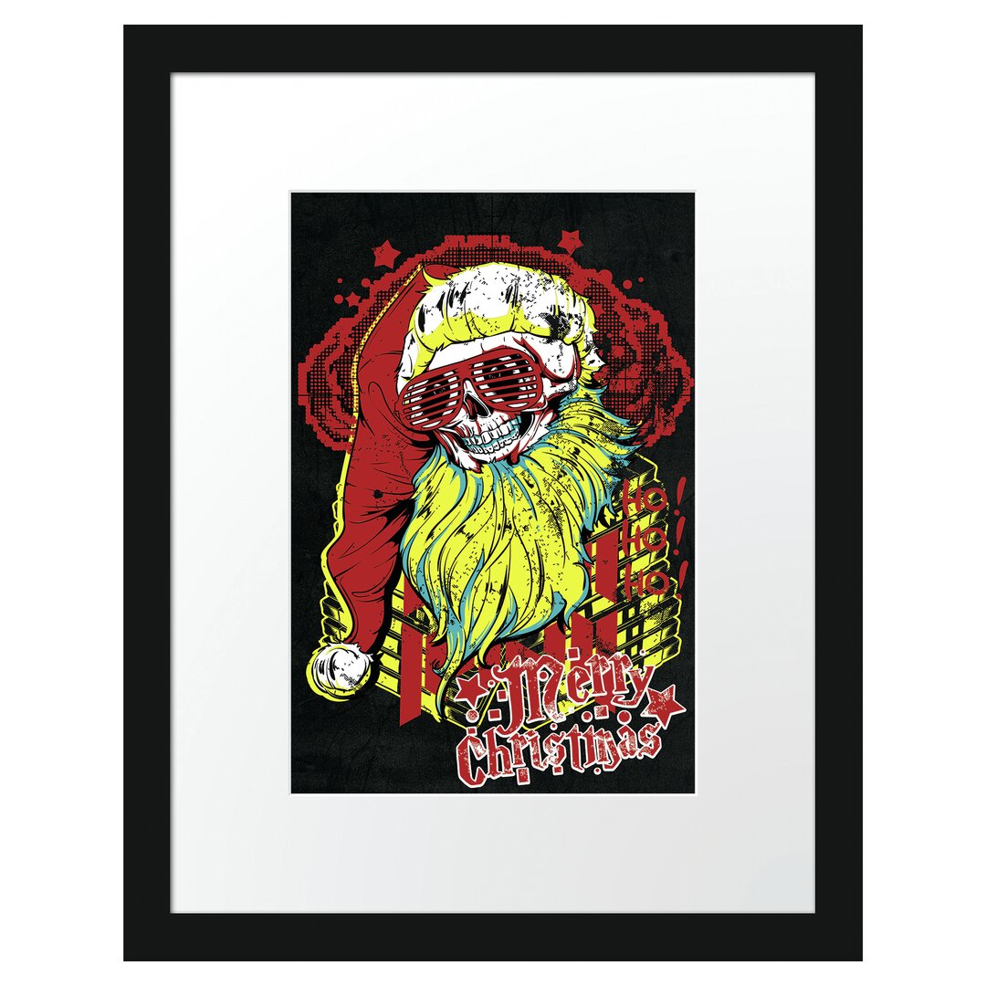 Gerahmtes Poster Dead Santa Black