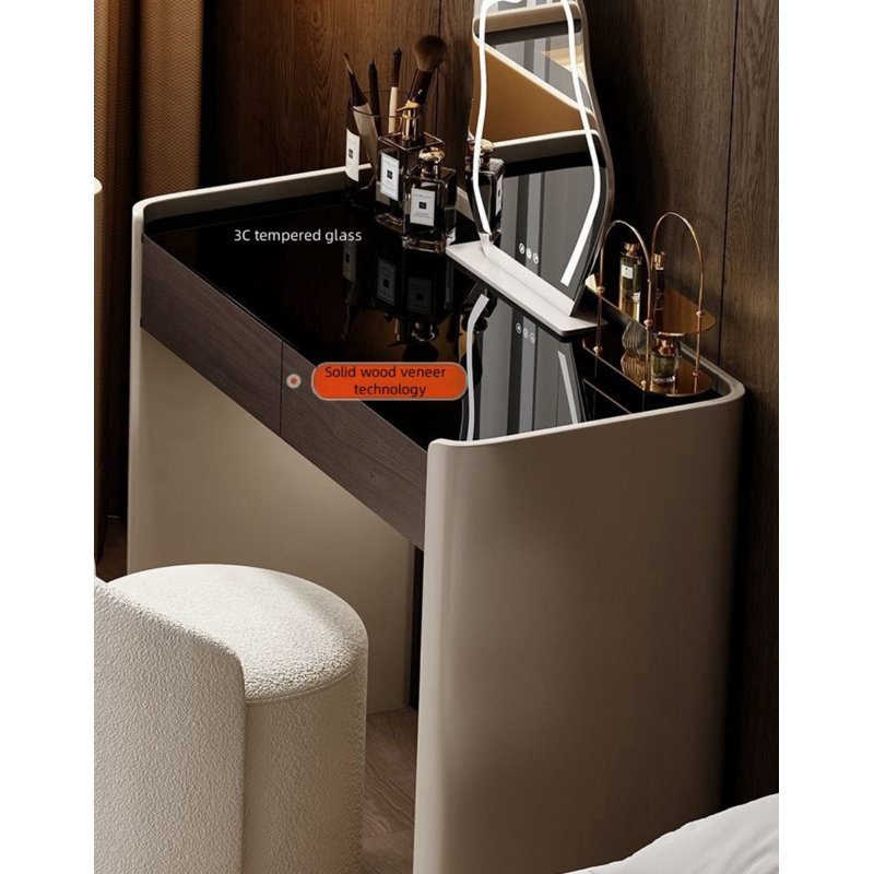 modern luxury dresser Modern Luxury Multi-Functional Island Vanity Dresser with Glass Top, Display Shelf & 6 Drawers for Walk-in Wardrobe or Bedroom - Bed Bath & Beyond