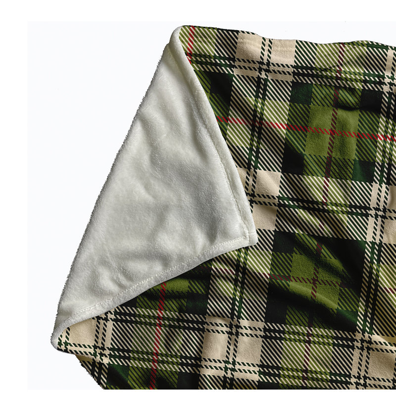 Jeté écossais hiver / Noël, Vert, L 30 po x L 39,75 po