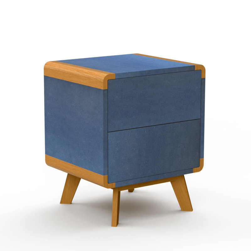 Foristell 45cm W Bedside Table, Brown, Blue