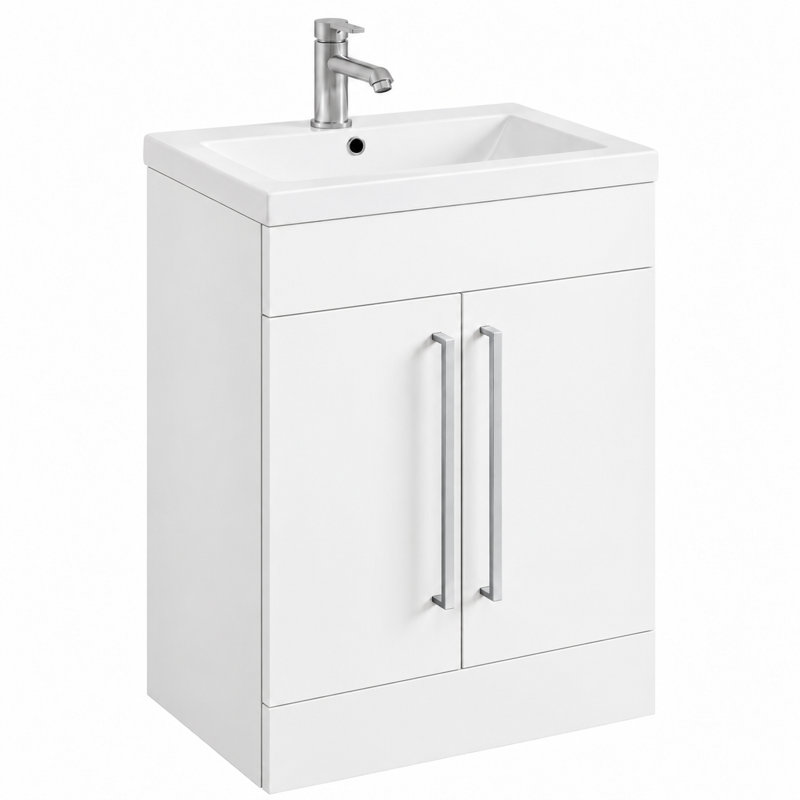 515 mm Freestanding Single Vanity, Gloss white