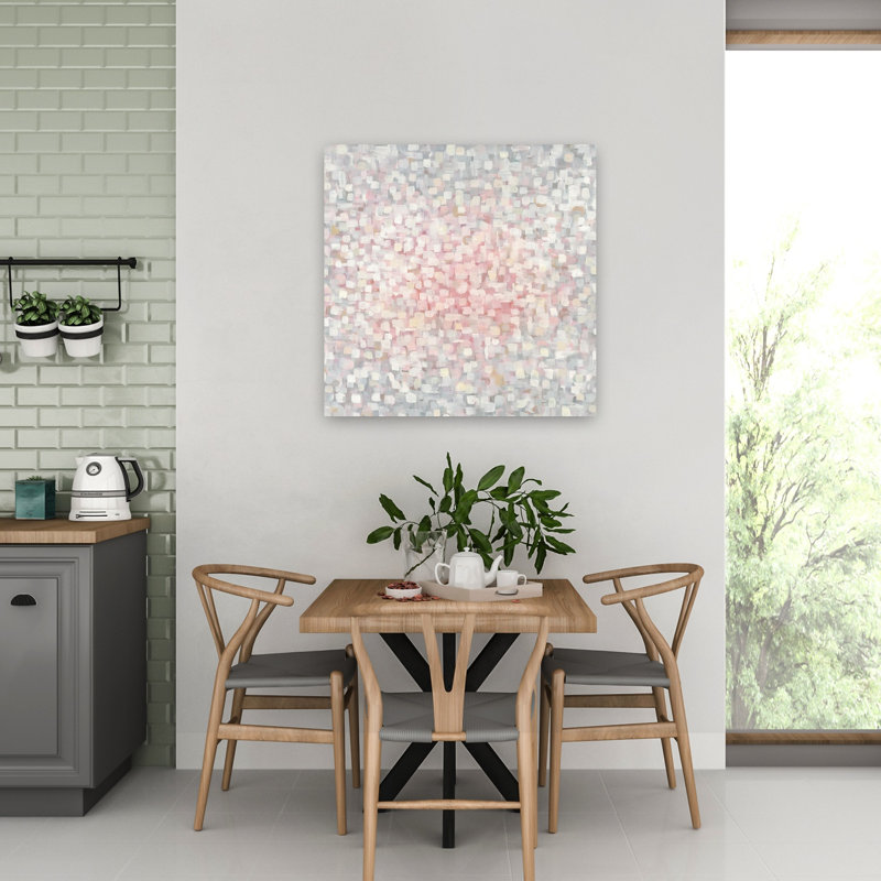 Contemporain subtil avec art abstrait crème, H 32 po x l 32 po