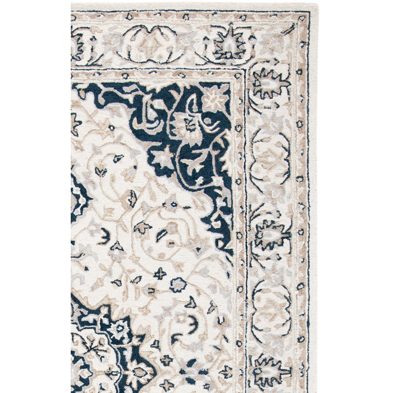 Saway Hand Tufted Wool And Cotton With Latex Oriental Rug, Rectangle 5' x 8'