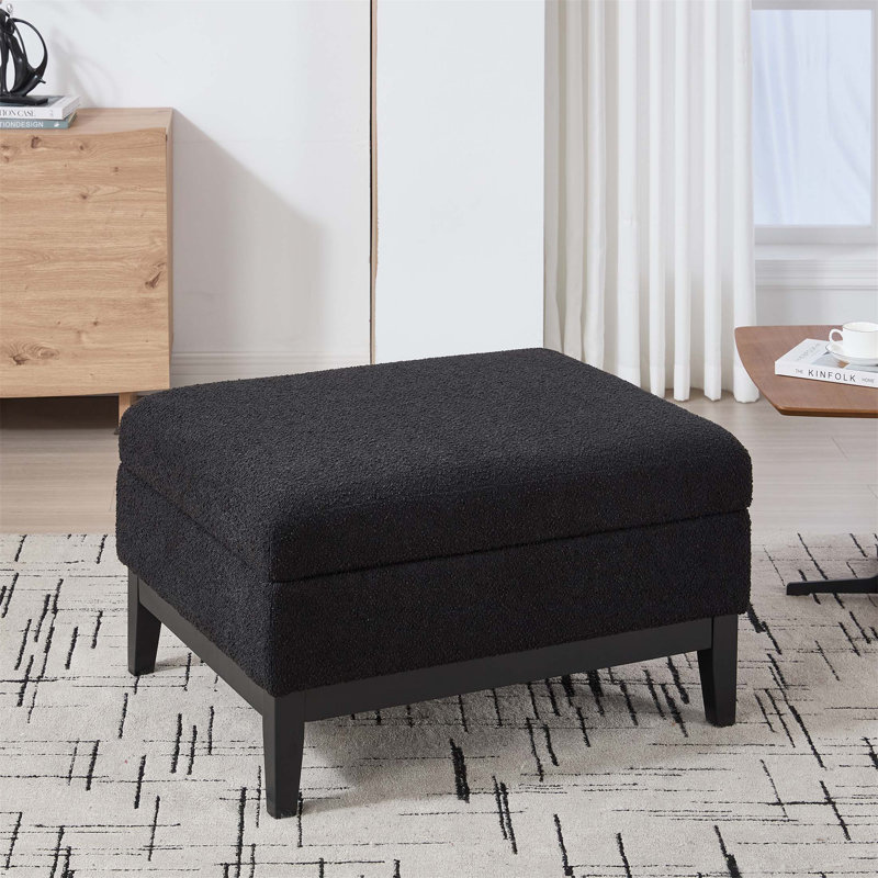 Repose-pieds 33,86 "avec couvercle réversible Boucle, Black, Black