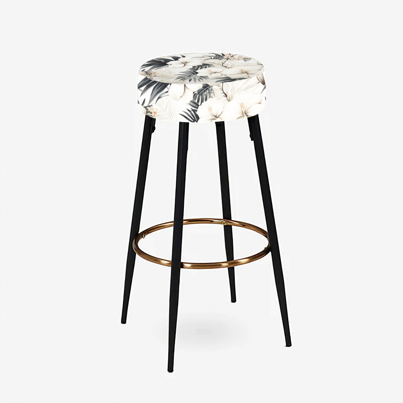 Neutre Zen Tropical Motif II - ensemble de 2 tabourets de bar tropicaux