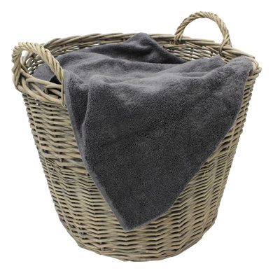 Chunky Hand Woven Wicker Laundry Basket