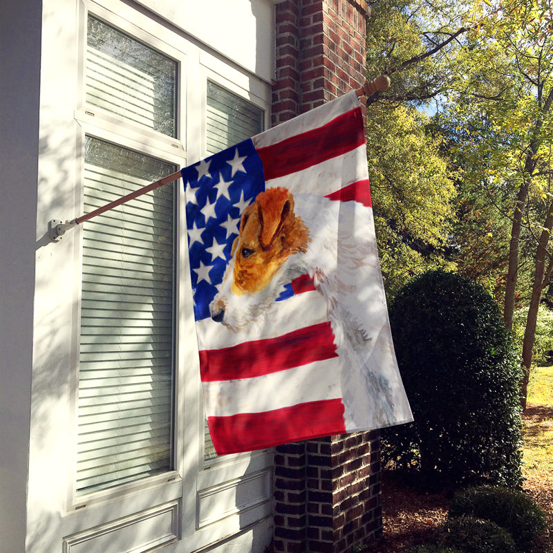 Drapeau de maison en polyester à 2 côtés Shahnur, Fox-terrier blanc