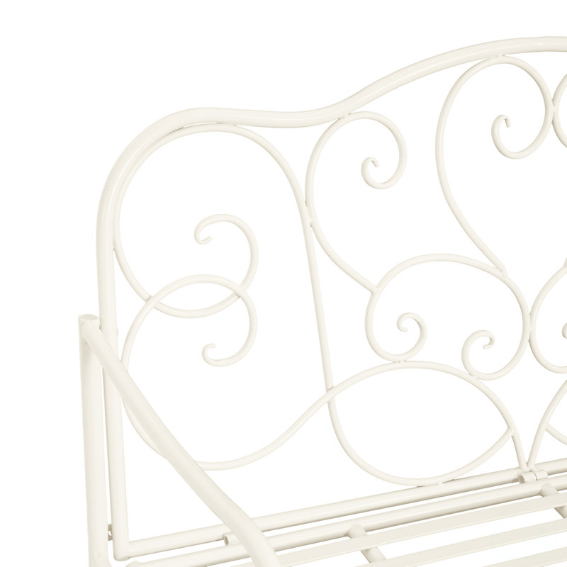 Banc de jardin Sunnydaze - blanc, Blanc mat