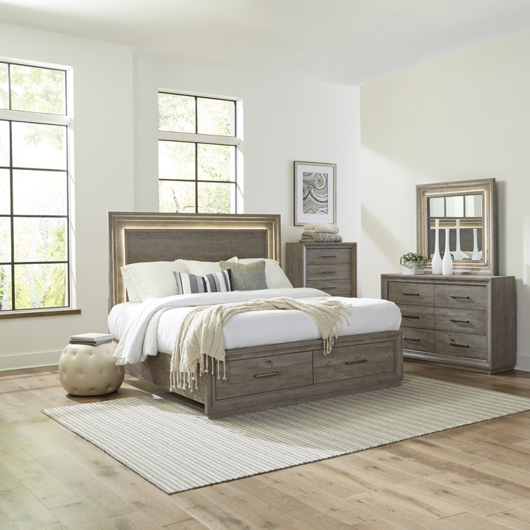 Kemondre Storage Bed, Dresser & Mirror, Chest Set