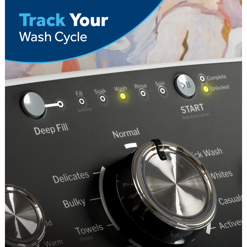 GE® 4.5 cu. ft. Capacity Washer with Stainless Steel Basket, Cold Plus and Wash Boost​