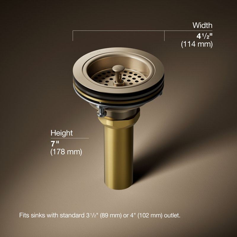 Duostrainer Sink drain and strainer with tailpiece, Vibrant Brushed Bronze