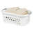 IRIS 02E9941CFADF466784801ADFC6A92CD0 Comfort Carry White Plastic Lightweight Laundry Basket, Pack of 3