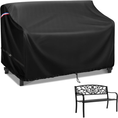 Patio Bench Cover For Outdoor Park Garden Benches With Backrest 2-Person Seater Chair Split Benches Patio Furniture Waterproof Covers -51X25x32 In -  Arlmont & Co., 2CFA7BB8B1B3487F941668E525C4DE55