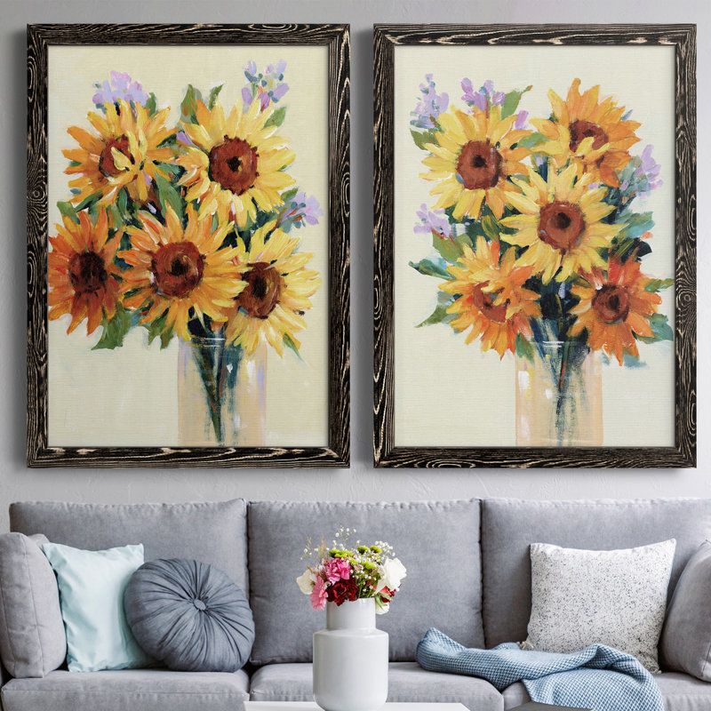 " Fresh Cut Flowers I " 2 - Pieces Painting Print, Black Framed, 31.5" H x 23.5" W x 1" D