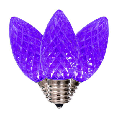  C9-E17 Base SMD Faceted Twinkle Retro Bulb 25/Bag. These .7 Watt Dimmable 2-5/8" Size Bulb are the same as original incandescent C9 bulbs and have Deep Facet cuts for a Sparkling appearance.